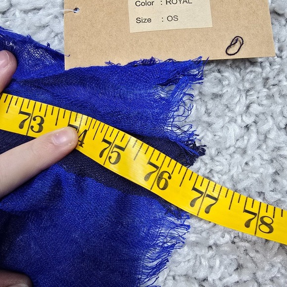 Habitat Clothes To Live In Royal Blue Striped Linen Modal Scarf Coastal Resort - Picture 6 of 7